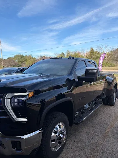 Black truck with ceramic window tint in Bryan, TX